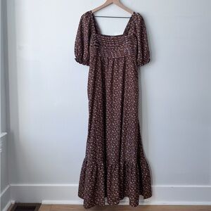 Floral Brown Maxi Dress